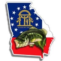 GA Georgia Bass State Sticker Decal
