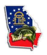 GA Georgia Bass State Sticker Decal
