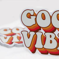 70's Good Vibes Word Sticker