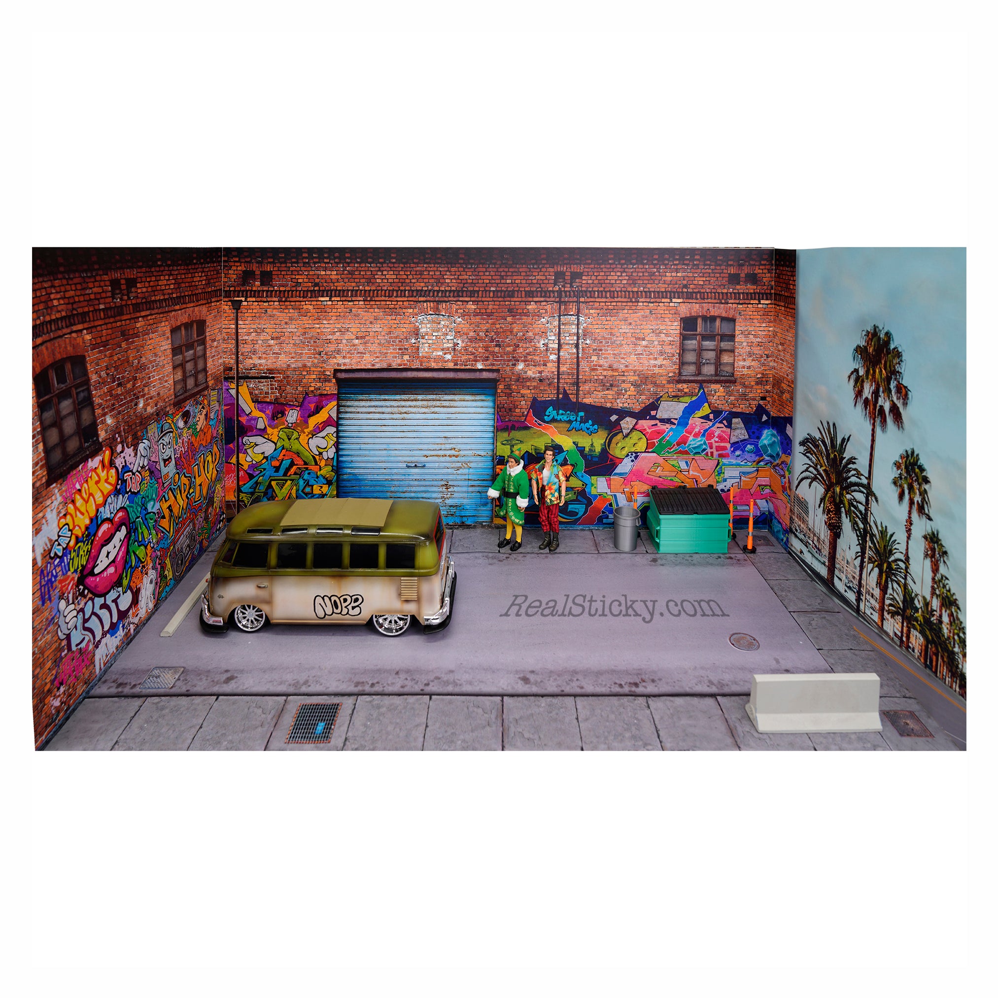 ☆American graffiti GARAGE ２Set　　　　　【一点物】 California Graffiti Garage Scene | Real Sticky
