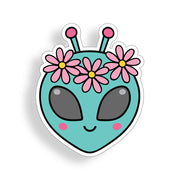 Alien Flower Groovy Sticker