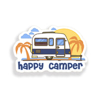 Happy Camper Palm Tree Trailer Sticker