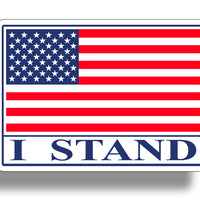 I Stand American Flag Sticker