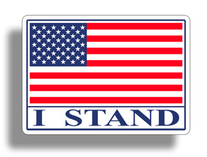 I Stand American Flag Sticker