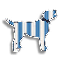 Blue Seersucker Labrador Dog Sticker