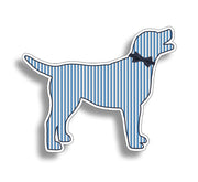 Blue Seersucker Labrador Dog Sticker