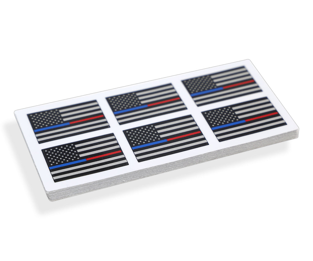 Red Usmail Stickers Mini Blue / Red Line USA Flag Sticker | Real Sticky
