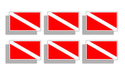 Mini Scuba Diver Down Stickers