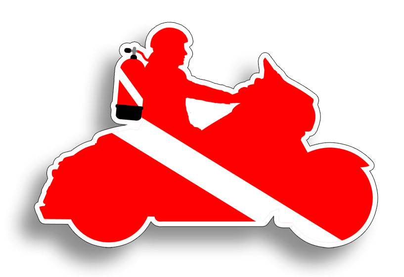 Motorcycle Diver Down Sticker Decal