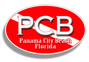 Panama City Beach Diver Down Sticker PCB Decal