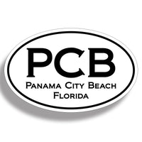 Panama City Beach White Oval Sticker