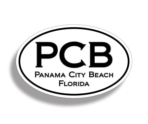 Panama City Beach White Oval Sticker