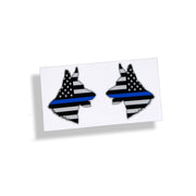 Pair of German Shepherd Blue Line Head Sticker