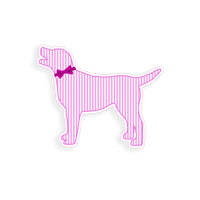 Pink Seersucker Labrador Dog Sticker