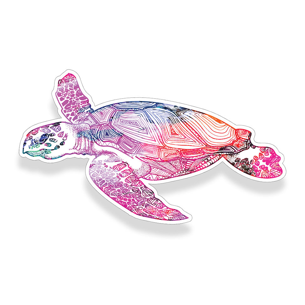Pink Watercolor Sea Turtle Sticker | Real Sticky