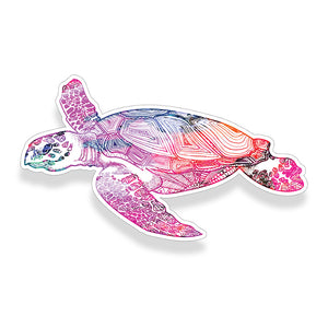 Pink Watercolor Sea Turtle Sticker