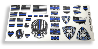 Blue Line Scale Police Sticker Sheet