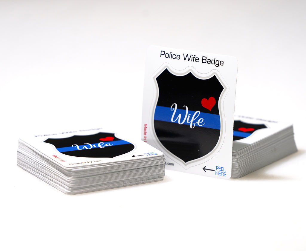 Proud Police Officer Wife Badge Sticker