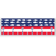 USA fish flag fishing tape measure sticker