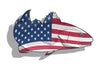 USA Flag Red Fish Sticker