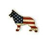 German Shepherd Rustic USA Flag Sticker