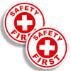 2" Pair RedSafety First Circle Sticker
