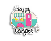 3" Retro Happy Camper Sticker