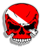 Diver Down Skull Sticker for Car Vehicle Window Bumper Vinyl Decal