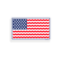 USA Wave Star Fish Flag Sticker