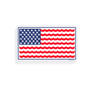 USA Wave Star Fish Flag Sticker