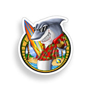 Surfing Shark Sticker