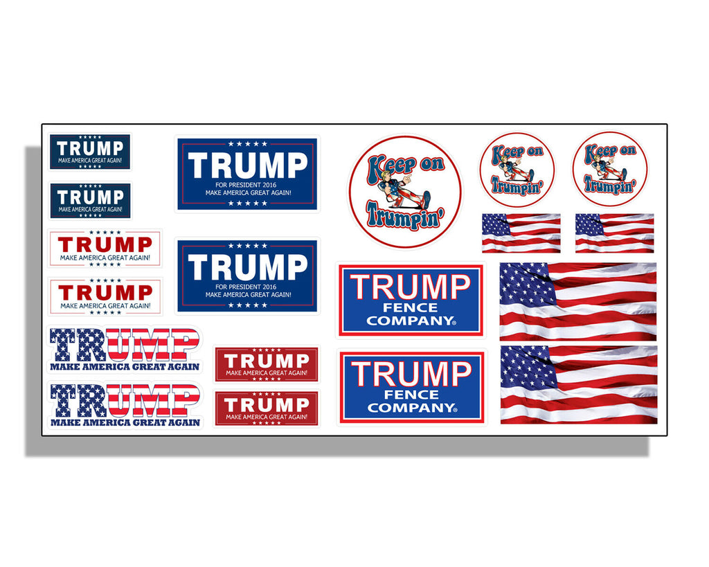 Mini Trump Sticker Sheet - 1:10 Scale RC sticker pack | Real Sticky