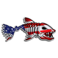 Bone Fish Skull Sticker Decal Fishing Reel USA American