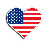 Heart American Flag Sticker