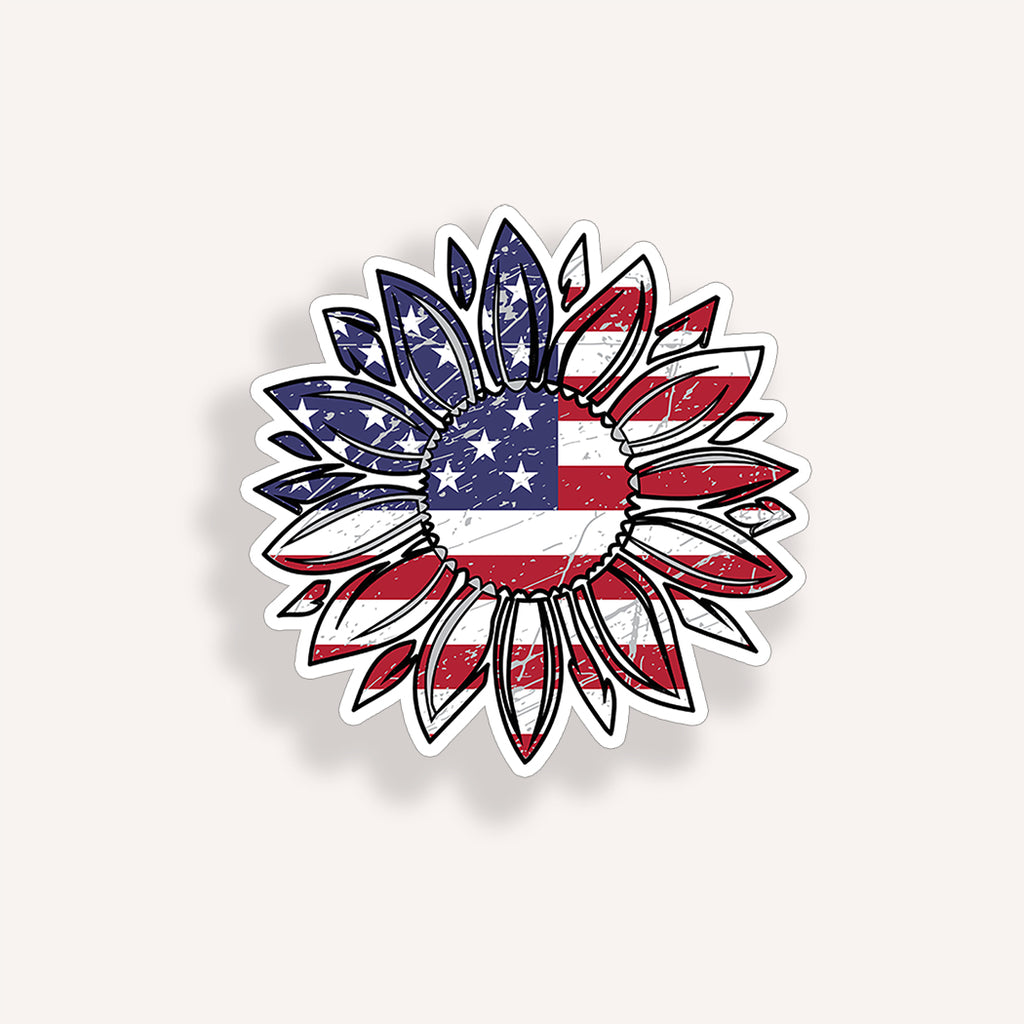 USA Flag Sunflower 3 inch