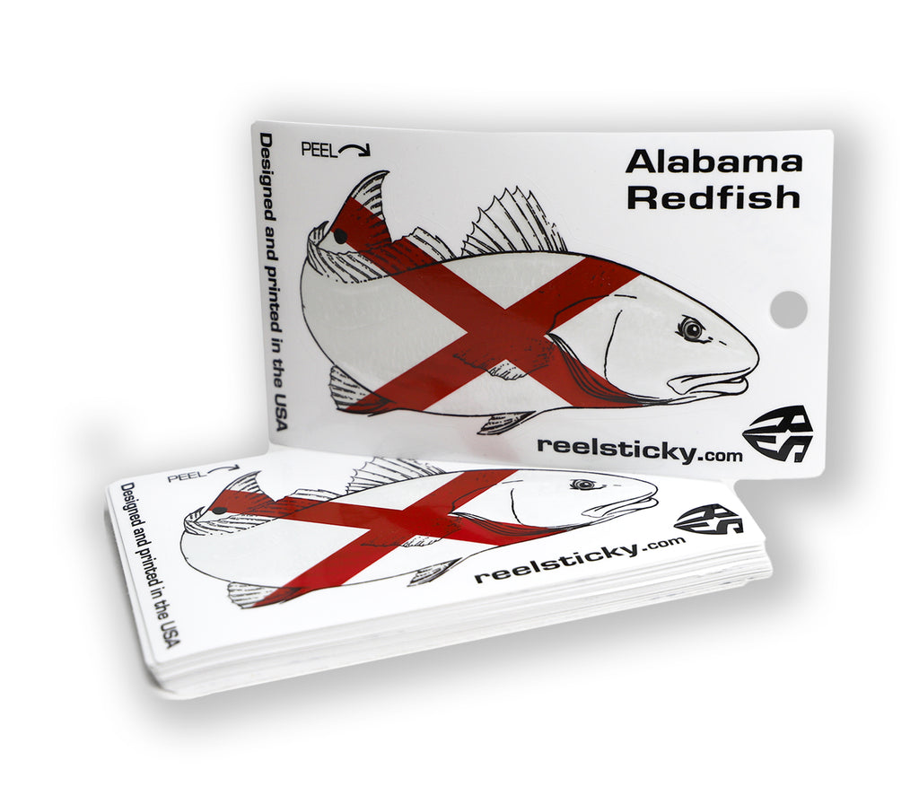 Alabama Redfish Flag Sticker AL State
