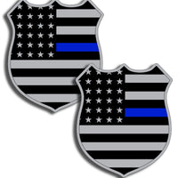 Badge Blue Line USA Flag Sticker