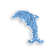 Blue Paisley Tribal Dolphin Sticker
