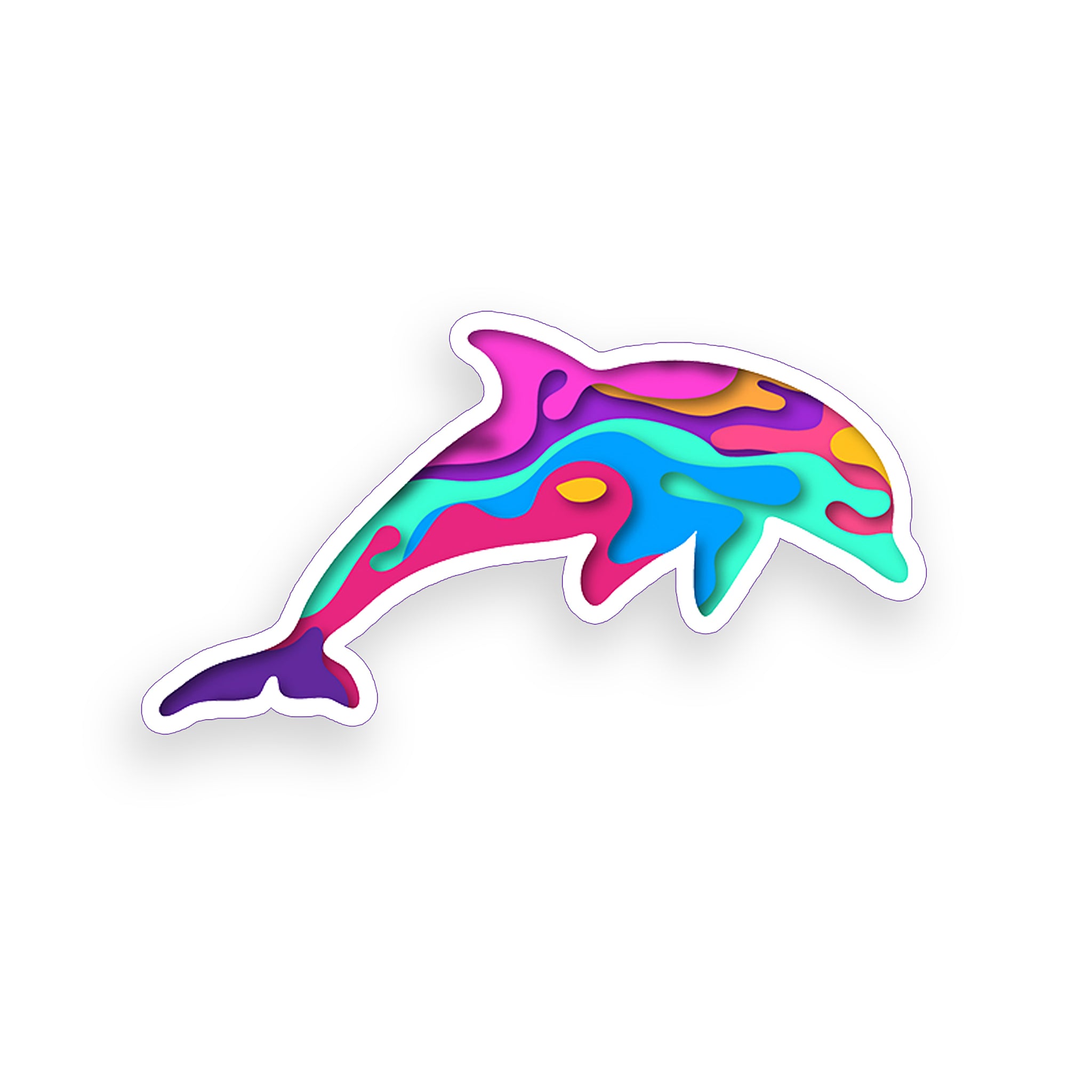 Sticky Drip Sticker Dripping Dolphin Sticker | Real Sticky