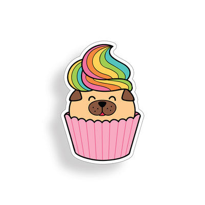Dog Cupcake Rainbow Sticker