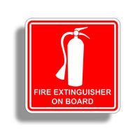 Fire Extinguisher On Board Sticker Decal