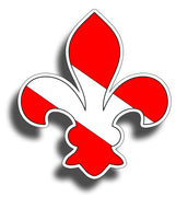 Fleur De Lis Diver Down Sticker