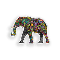 Colorful Elephant Flower Sticker