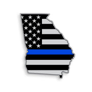 Georgia State Blue Line American Flag Sticker