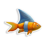 Goldfish Shark Sticker