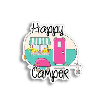 Happy Camper Retro Sticker