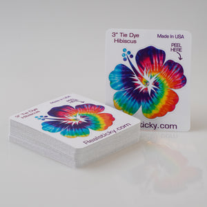 Tie Dye Hibiscus Flower Sticker - 3 inch