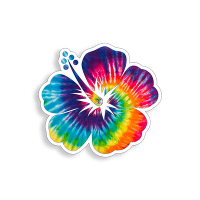 Tie Dye Hibiscus Flower Sticker - 4 inch