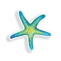 3" Blue Green Starfish Sticker