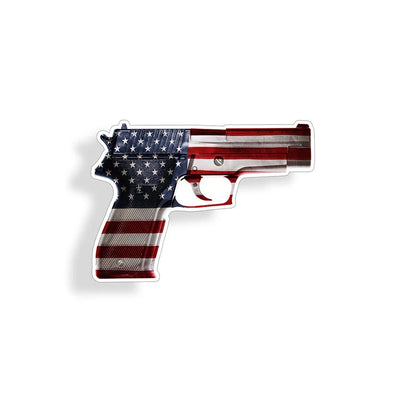 Mini USA Flag Gun Sticker